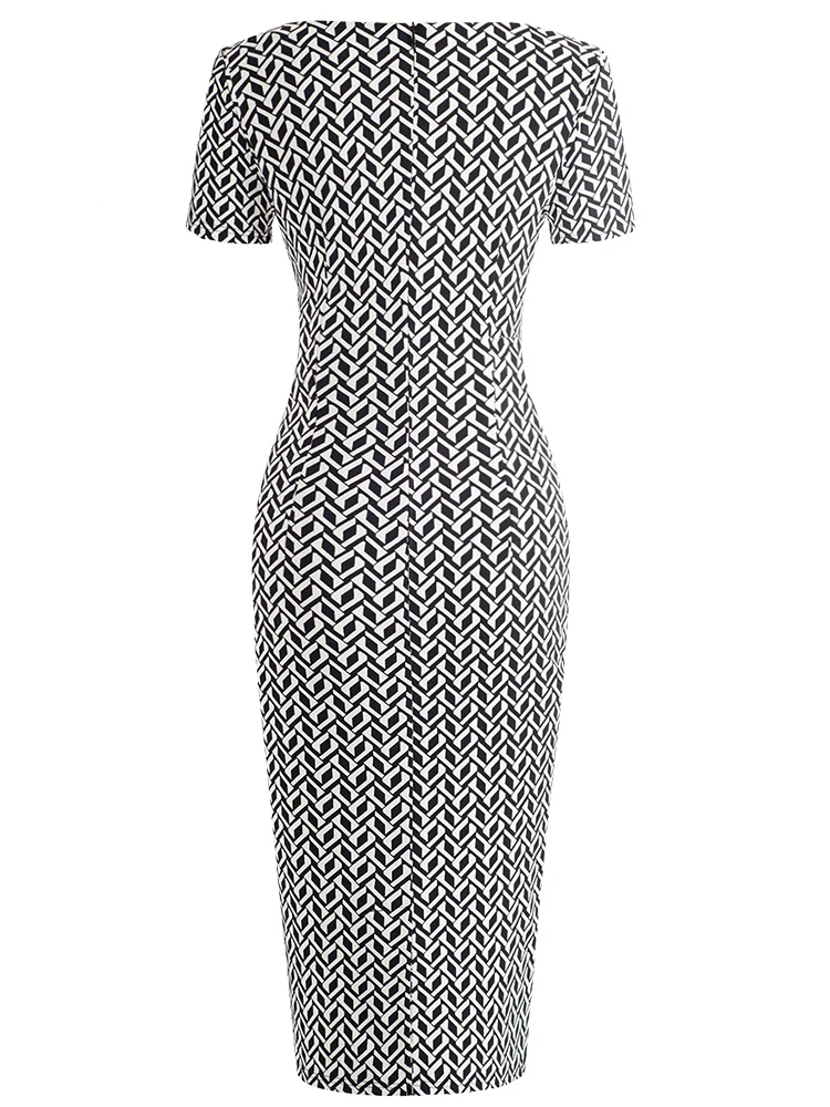 Женское винтажное платье Nice-forever элегантное облегающее с рюшами для офиса