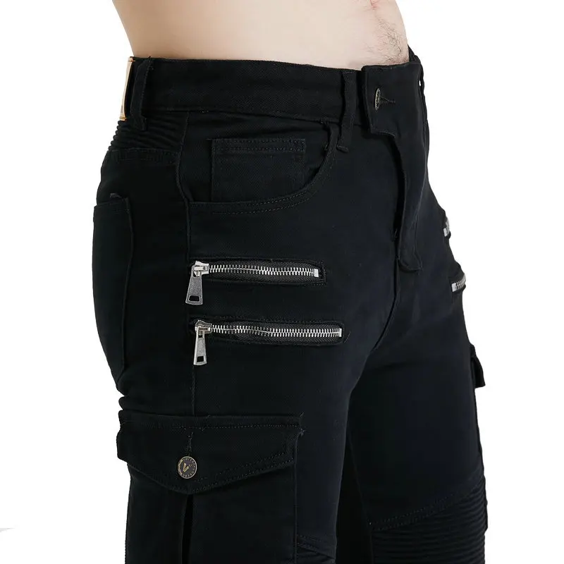 LOMENG Motorcycle Riding Pants Motorbike Motocross Cycling Jeans Safety CE knee Hip Removable Armored All Seasons for Men LM07