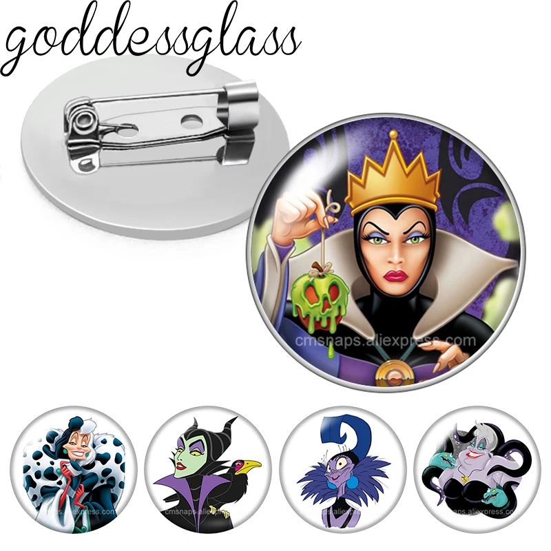 Злые персонажи Диснея Злая Королева Ванесса фото стеклянный кабошон брошь