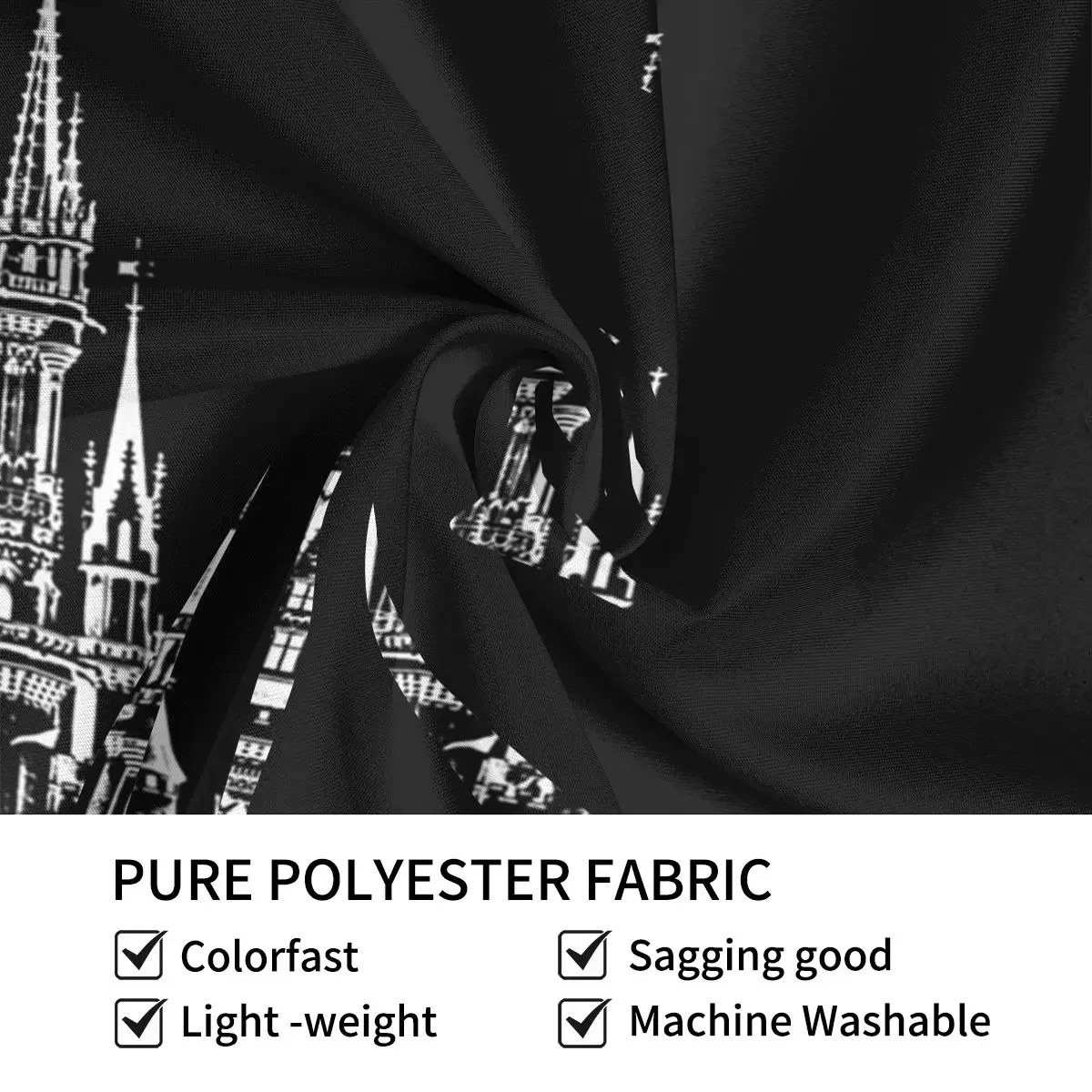 Черно-белый волшебный замок гобелен Забавный настенный подвесной эстетический