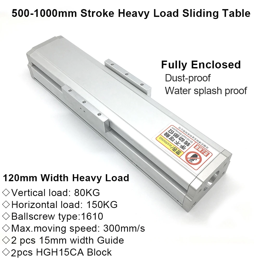 

Heavy Load Fully Enclosed Sliding Table Dust-proof Cover Guide Linear Stage 1610 Ballscrew XYZ Axis Cross Electric Moving Module