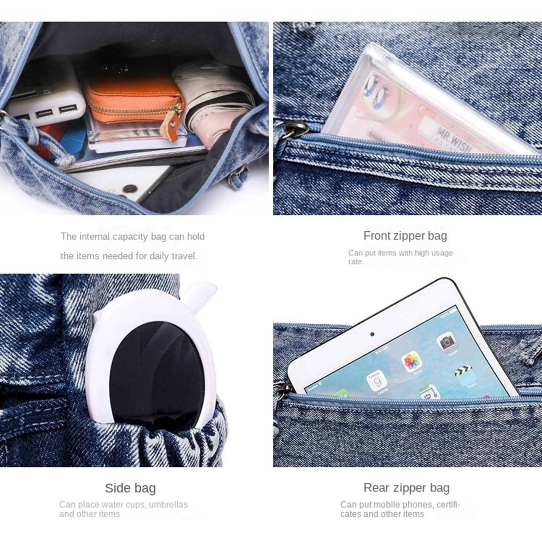 Женская джинсовая сумка через плечо