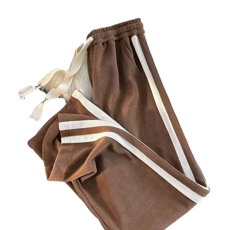 Мужские повседневные вельветовые брюки с боковыми полосками и цветными блоками