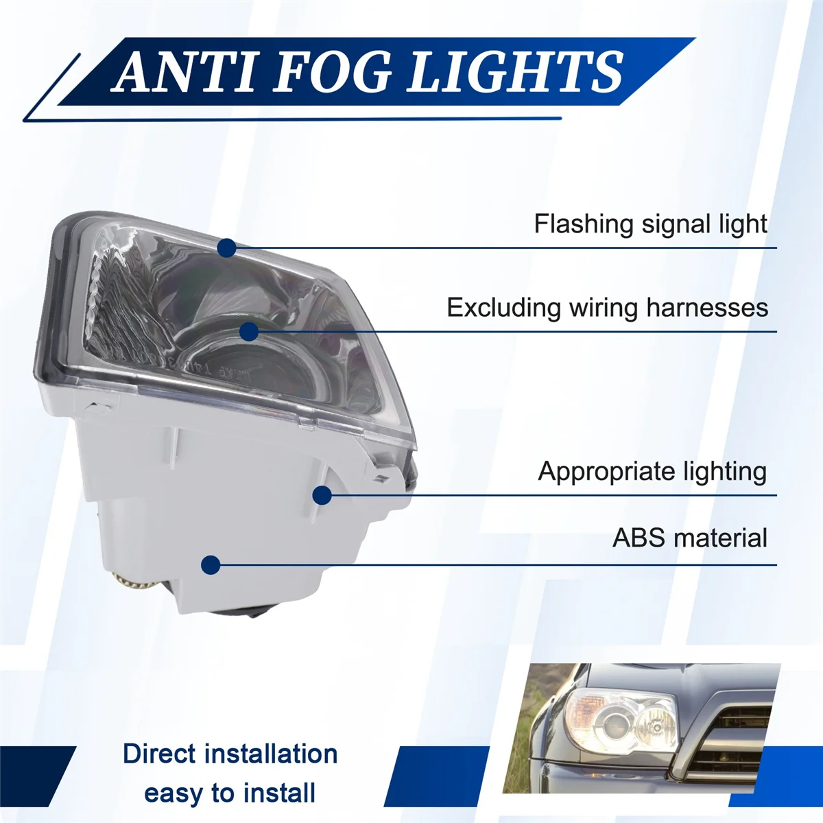 Для Toyota 4Runner 2003-2005 автомобильные прозрачные линзы хромированный корпус ABS