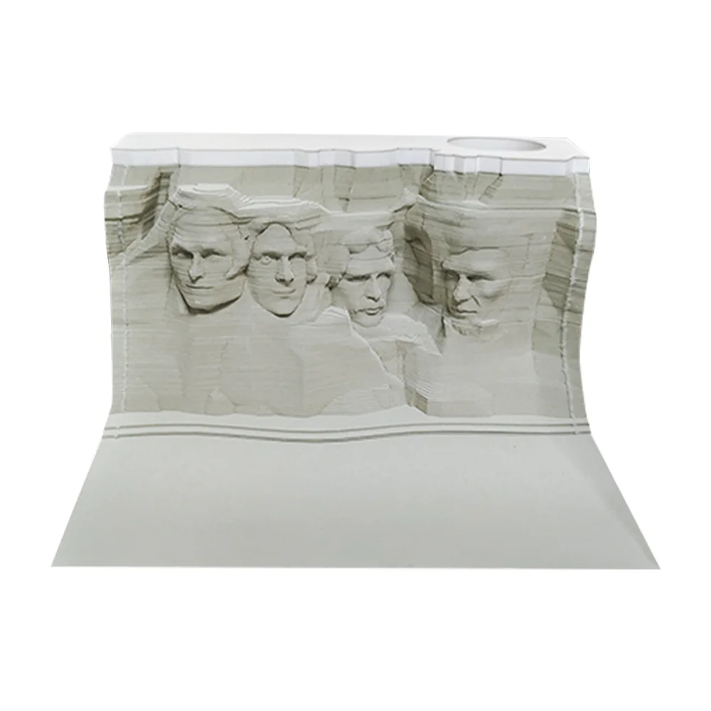 Omoshiroi Block 3D Memo Pads 175Sheets Mount Rushmore Model 3D Notepad America Attractions Face Statue Souvenirs Collection Gift
