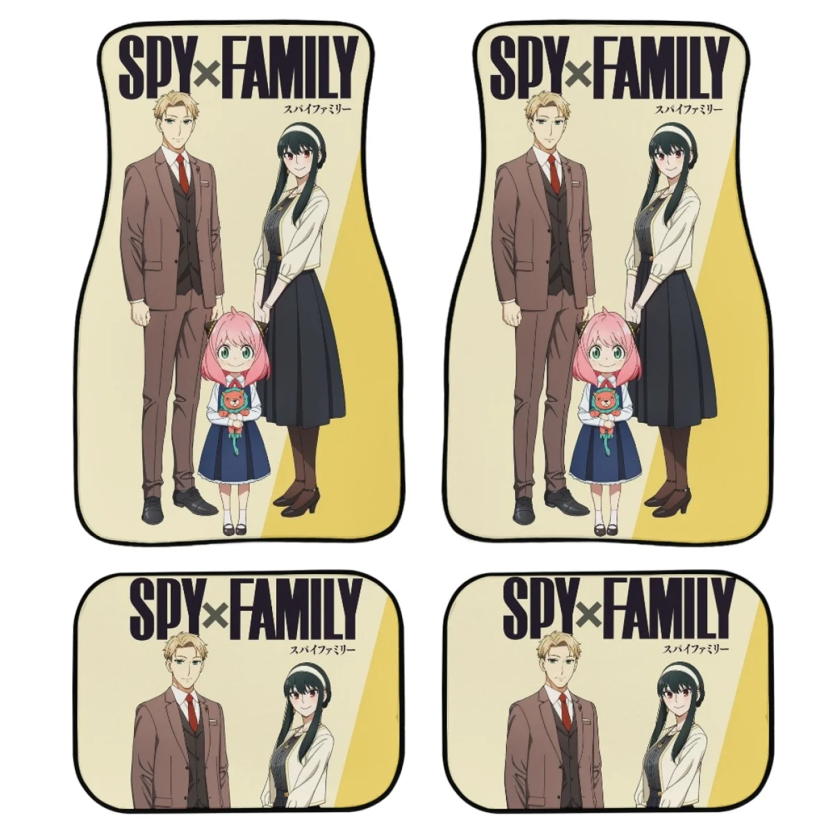 

Spy X Family Anime Car Floor Mats Custom Car Interior Accessories 4PCs Pack Easy to Clean Floor Foot Pad Mats Auto Car Carpets
