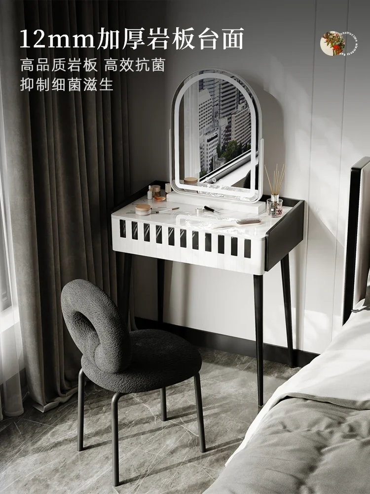 

French Cream Style Small Unit Dressing Table Bedroom Premium Piano Creative Solid Wood Makeup Table Designer New