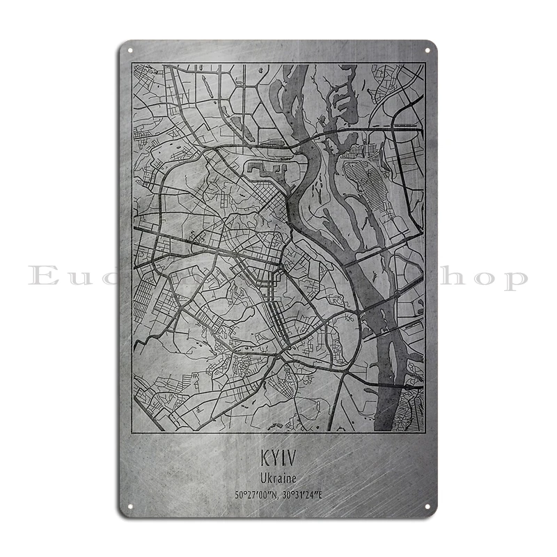 Карта Kharkiv черное золото металлическая вывеска клубные ретро-клубные пластины
