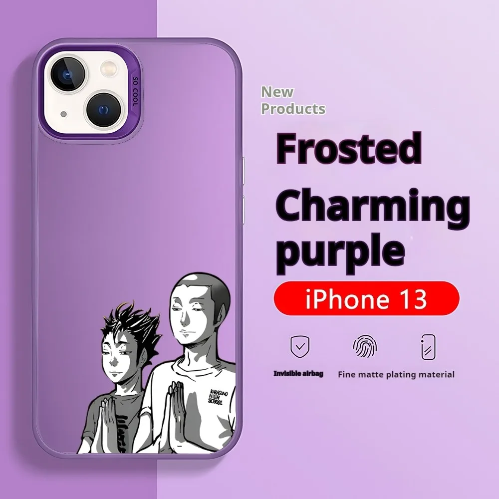 Чехол для телефона из японского аниме Oya Haikyuu iPhone 16 15 14 13 12 11 Pro Max X XR XSMAX 8 Plus Candy Matte