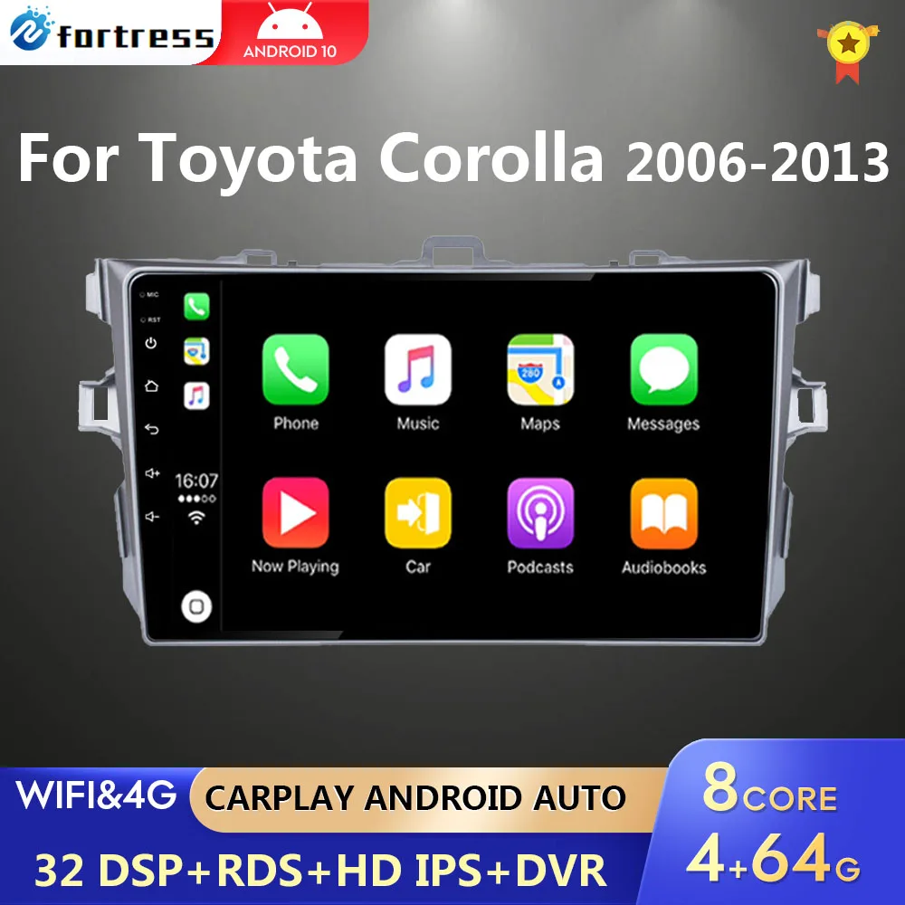 Автомобильный стерео-радиоприемник Android10 для Toyota Corolla E140/150 2007 2008 2009 2010 2011 2012 2013
