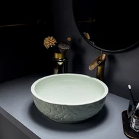 Black Jingdezhen ceramic sink wash basin Ceramic Counter Top Wash Basin Bathroom Sinks bathroom washbasin cabinets
