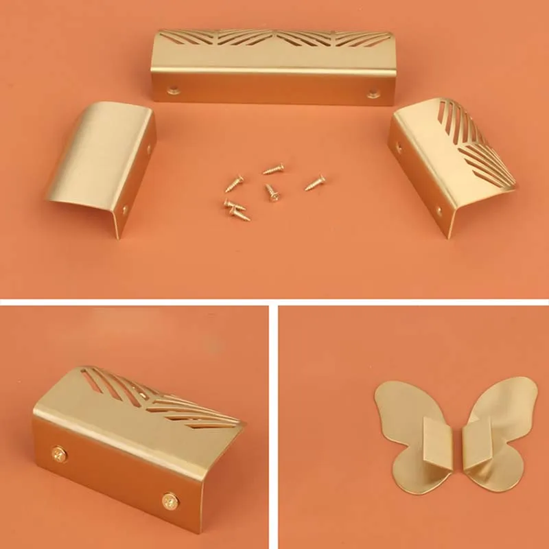 Скандинавский свет латунная ручка в виде листа бесплатная для ящика шкафа