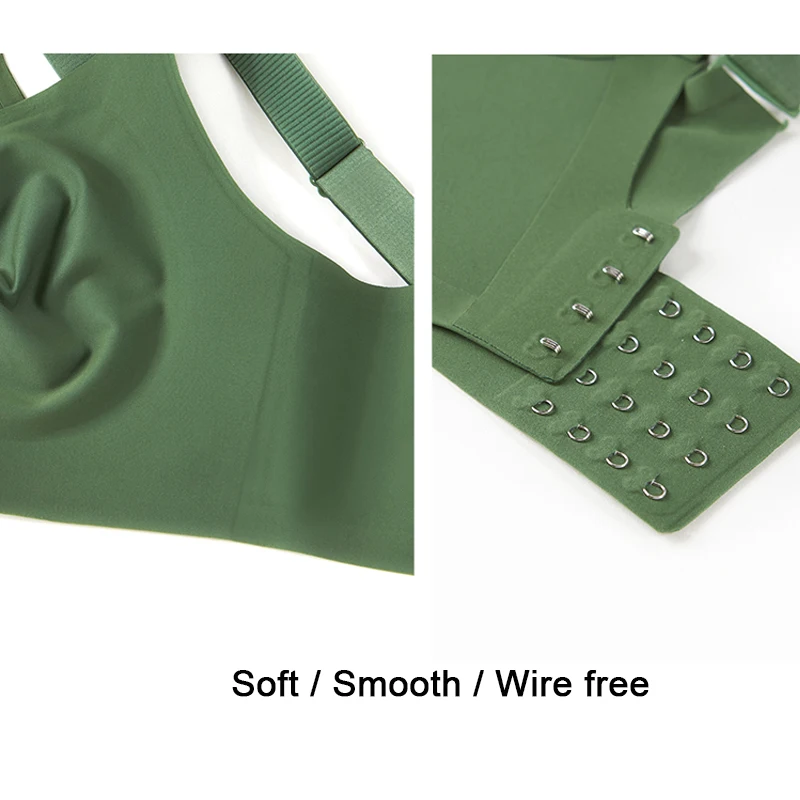 Sujiin Large Size Bras Seamless Bralette for Women Plus Size Wide Straps Minimizer Wireless Push Up Bra Womens Underwear MX126F