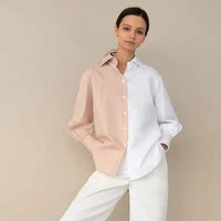 womens shirt long sleeved simple design sense stitching contrast color tops t shirt fashion clothes 2022 spring summer new hot