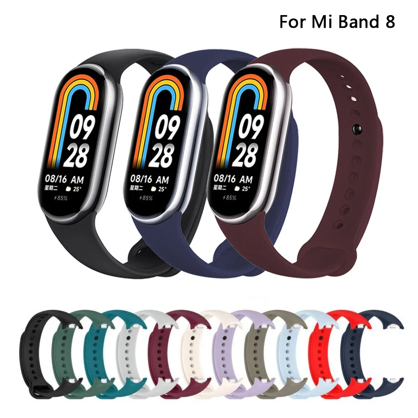 

Ремешок для Mi Band 8, мягкий силиконовый дышащий сменный Браслет для наручных часов Xiaomi Mi Band 8