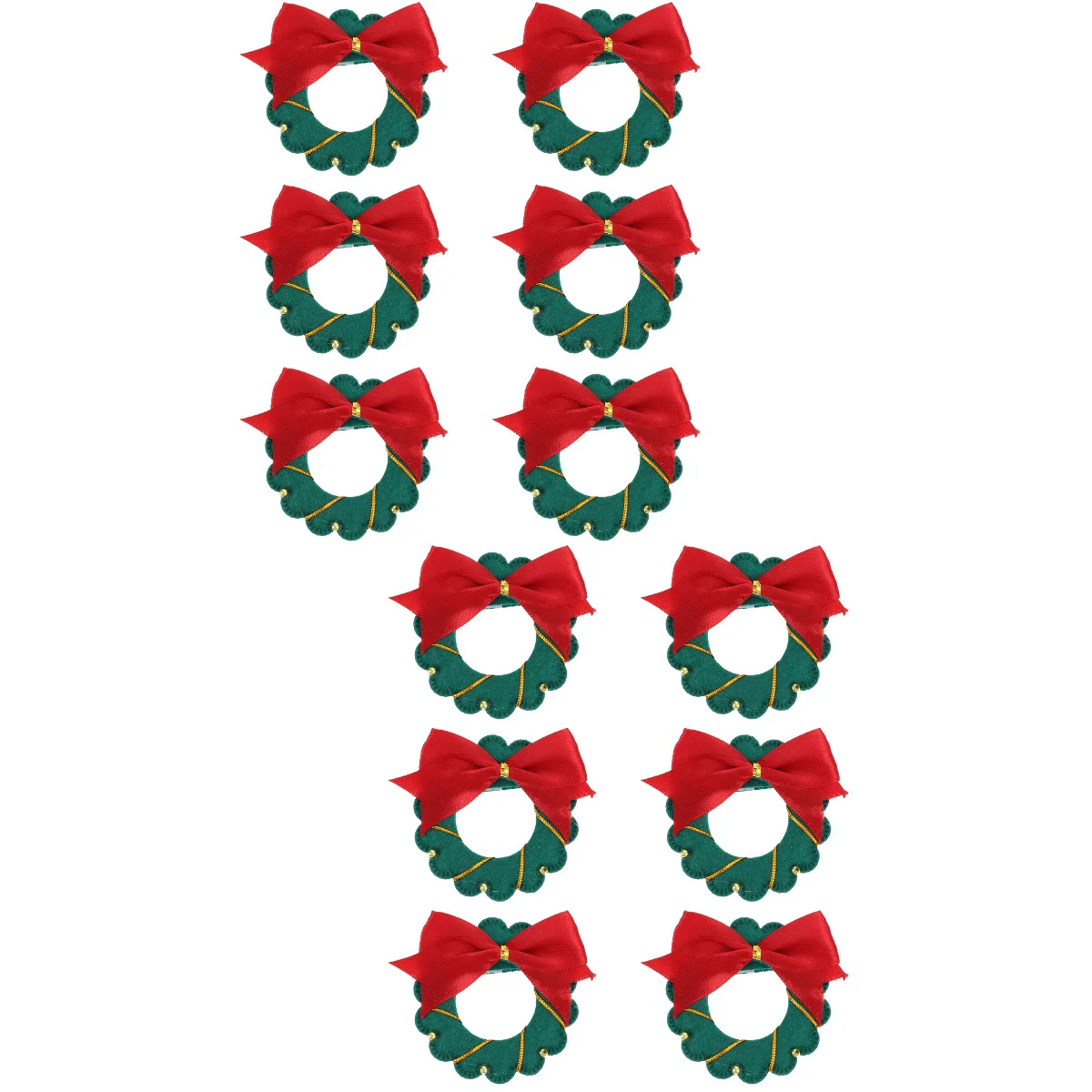 

12 Pcs Xmas Design Chic Napkin Buckles Christmas Napkin Rings Table Supplies Green