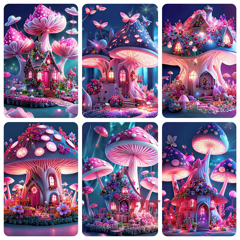 

Набор для вышивки крестиком 5D «сделай сам», с изображением грибов