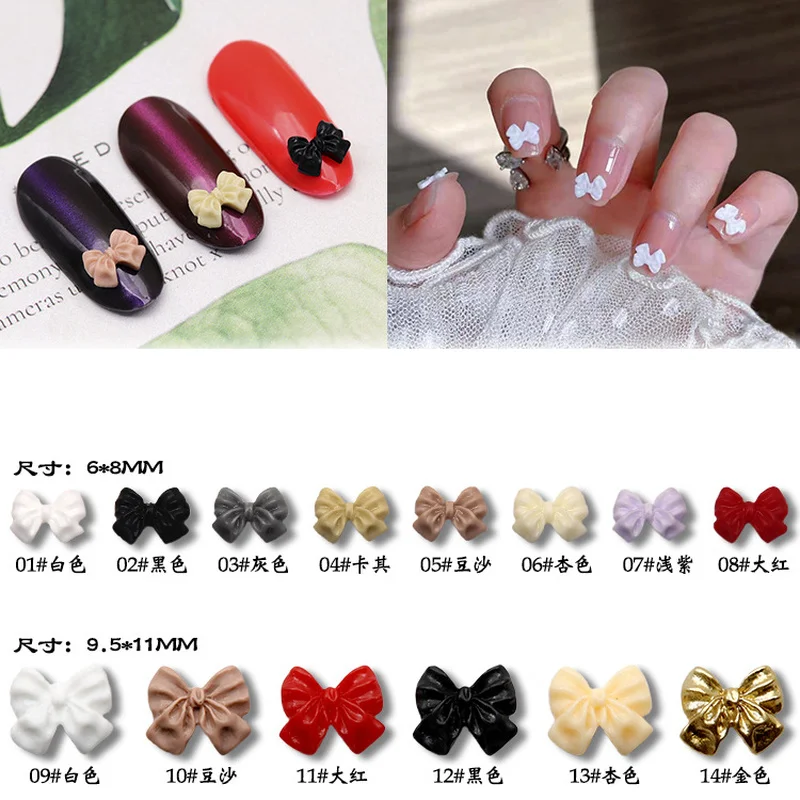 

Mini Medium Large Bow Nail Jewelry Japanese Style Nail Art Decoration 3D Cute Bowknots DIY Manicure Design Fashion Accessories