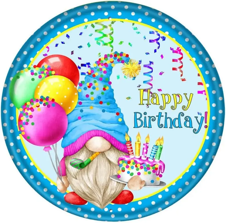 Винтажный круглый настенный знак Gnome в стиле ретро украшение для дома постер на