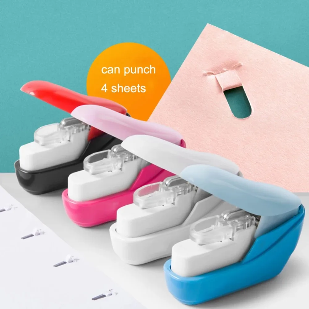 

Muti-Color School Machine Tool Book Stapler Stapling No Nails No Stapleless