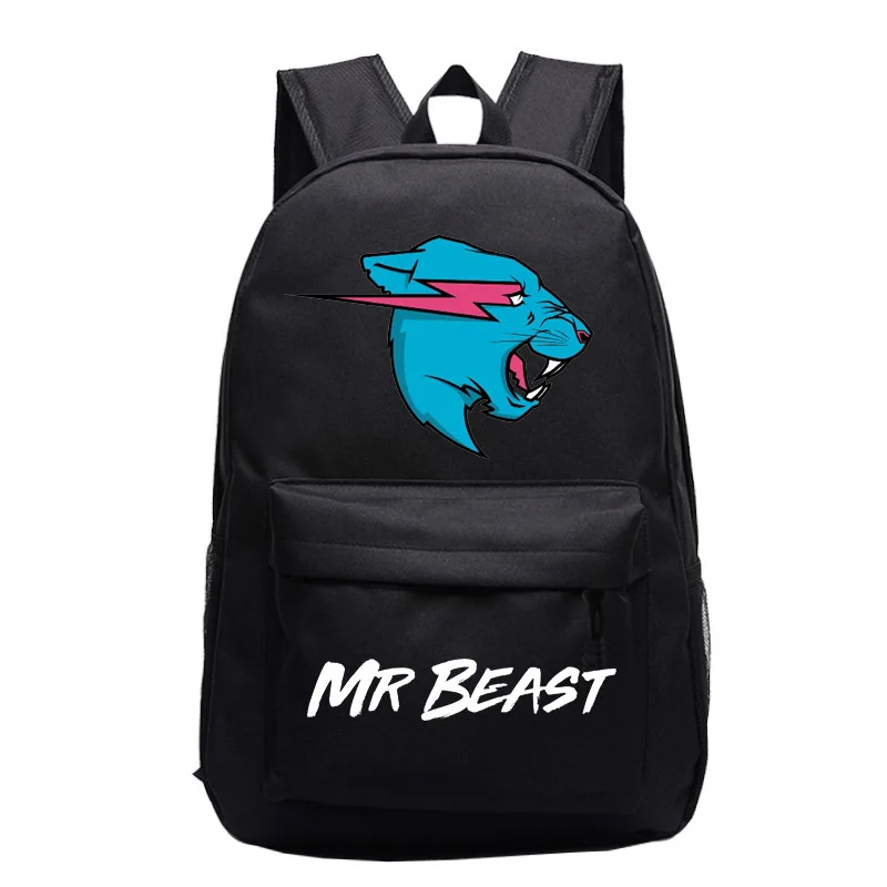

Рюкзак Mr Beast с молнией и котом для мальчиков и девочек, мультяшный рюкзак для школьников, дорожные сумки для ноутбука Knapk для подростков