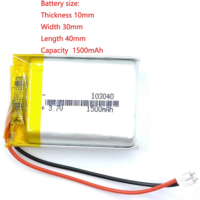 

3.7v 1500mah 103040 Polymer Lithium For Cosmetic Instrument For Mp3 Mp4 Dvd Gps Bluetooth Headset Navigator Mp5