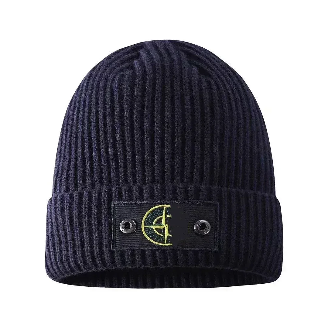 

Winter Fashion Solid Color Knitted Hat Embroidered Knitted Hat Warm Woolen Hat