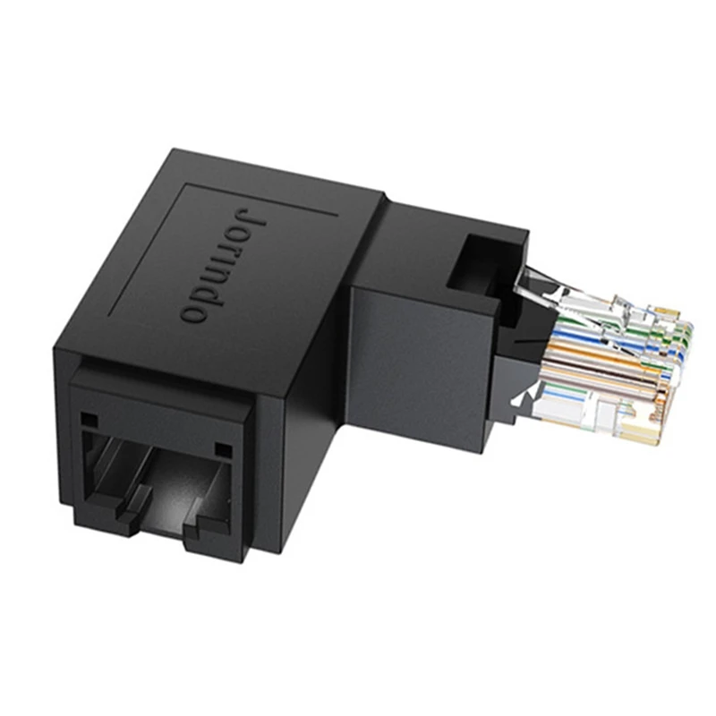 Адаптер Ethernet RJ45 штырь-гнездо Сетевой удлинитель 90 градусов для CAT5E CAT6 CAT8