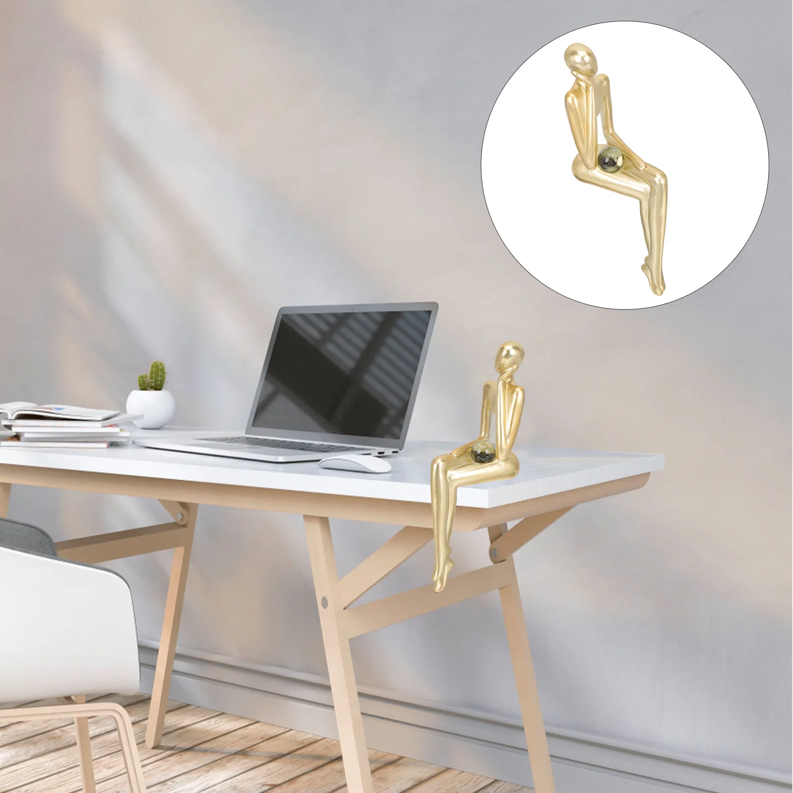 

Statue Thinker Figurine Sculpture Abstract Figures Thinking Human Man Modern Action Decor Desktop Aesthetic Table Accent