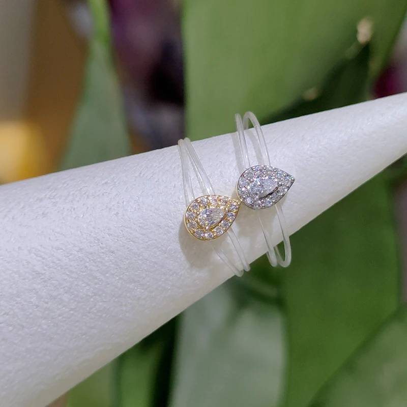 Новое кольцо для женщин модное милое Сверкающее женское из латуни с невидимой