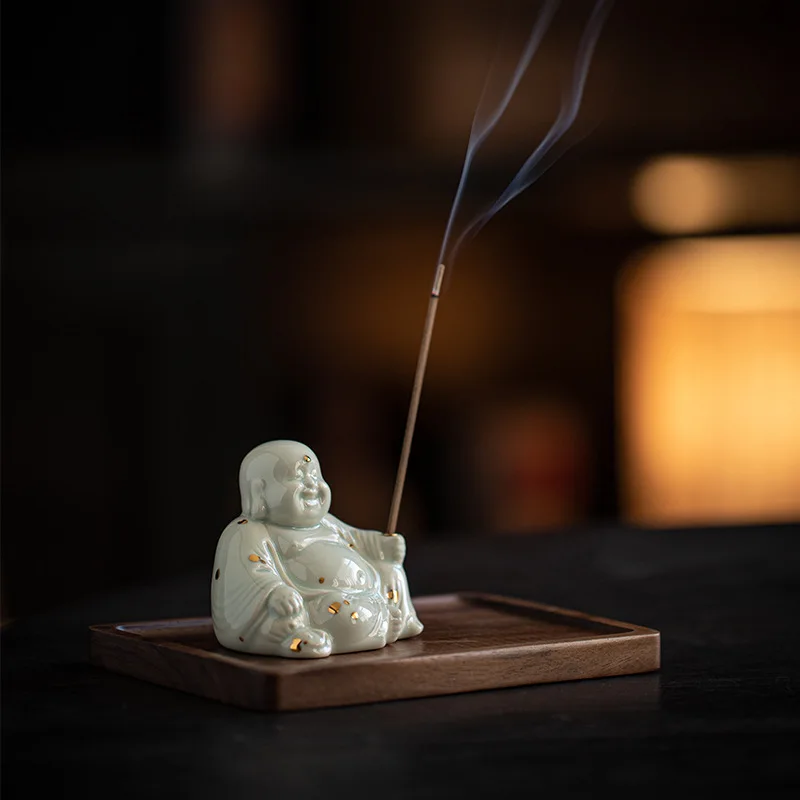 Керамическая курильница Будда
