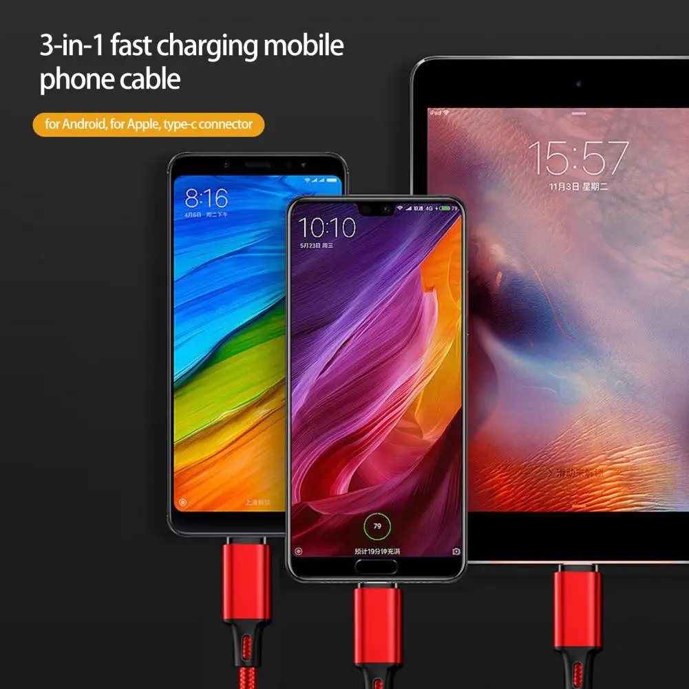 

3 в 1, USB-кабель для зарядки и передачи данных