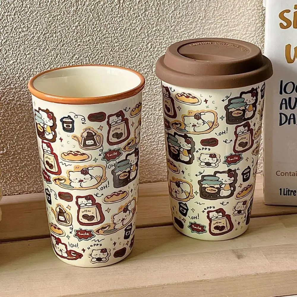 Hello Kitty Anrio Плюшевые Милые Мультяшные милые кружки Hellokitty средневековые стеклянные