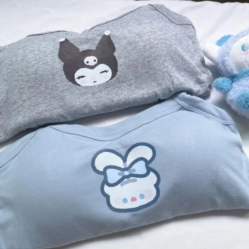 

Симпатичный жилет Kuromi Sanrio из аниме «девочка» с сердечком на поясе, симпатичное мультяшное хлопковое нижнее белье, милая парная Подарочная игрушка для девочек