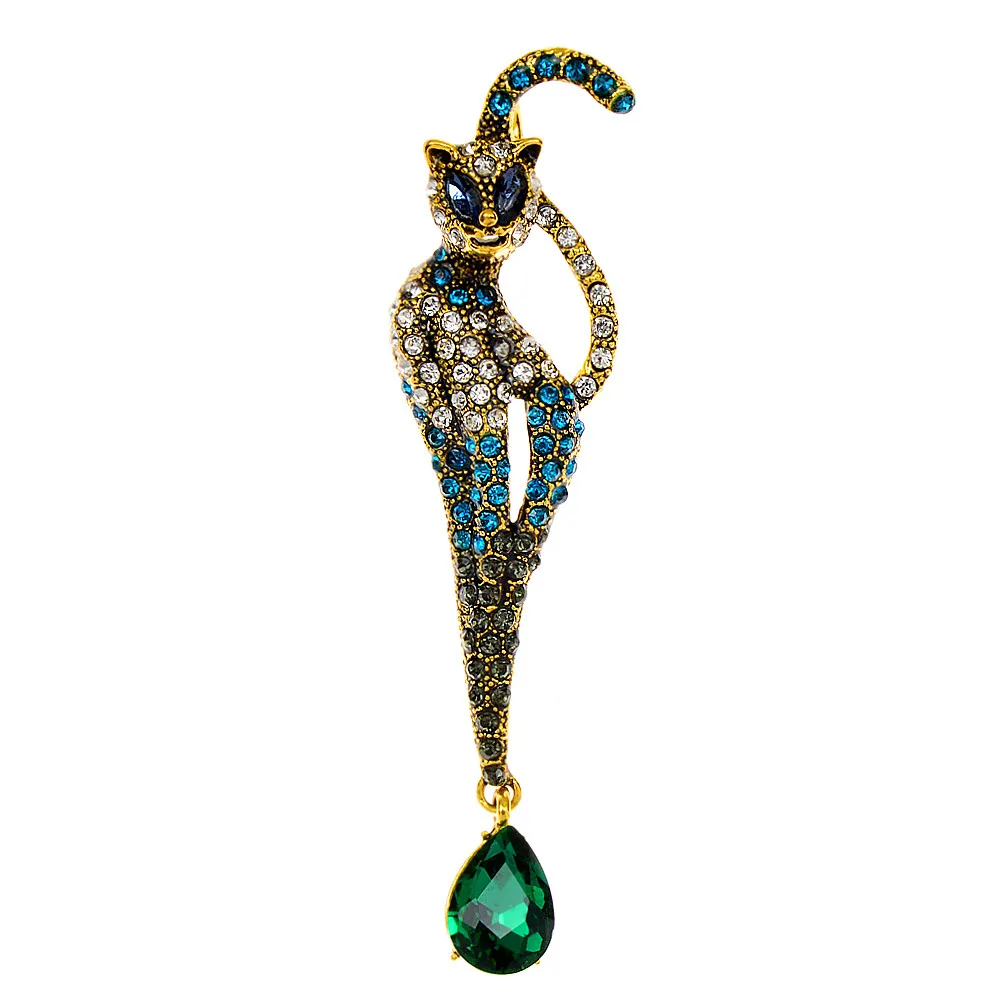 

Beautiful Rhinestone High Cat Brooch Animal Pin Enamel Pin Dropshipping