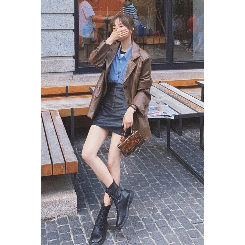 Зимние женские куртки в британском стиле винтажные хип-хоп корейская мода