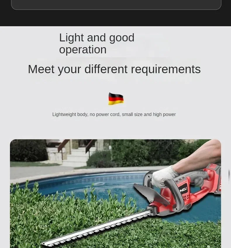 Electric Hedge Trimmer with Lithium Battery and Tea Harvester for Greening Garden Pruning