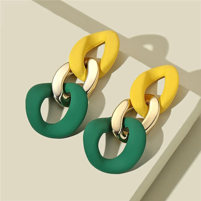 

Colored Acrylic Earrings for Women 2023 New Creative Chain Earrings Jewelry