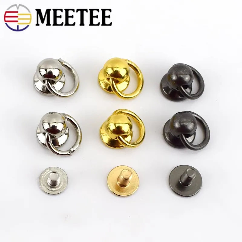 Meetee 30/50/100pcs 10mm Bag Strap Rivet Clip Screws Handle Buckles Metal Hang Buckle DIY Replacement Hardware Accessories BF069 | Дом и сад