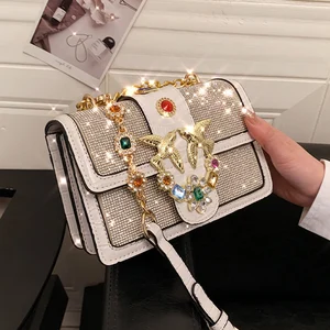 small square female crocodile handbags brand designer diamond shoulder bag for women 2022 chain luxury alligator crossbody bag free global shipping
