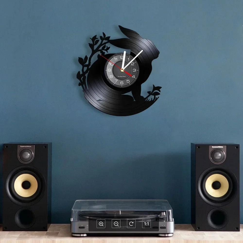 Настенные часы с силуэтами кроликов настенные для детской комнаты рисунком