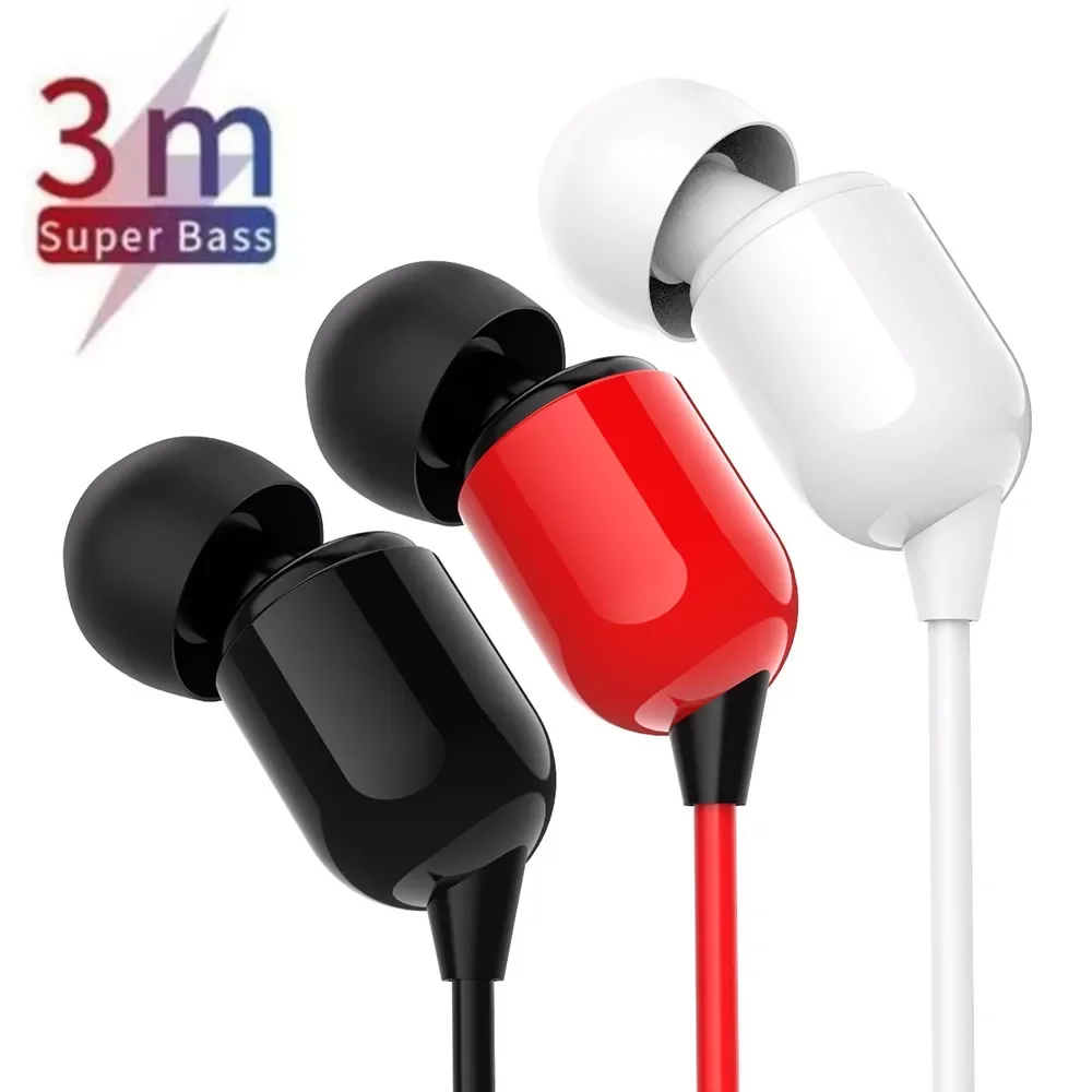 

2022NEW Meters Length Wired Earphones In-ear Earbuds Monitor Headphone 3.5mm Noise Cancel Headset Live Stereo Headphones with Mi