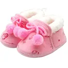 Зима милый, для новорожденных, зимние ботинки принцессы для девочек, обувь для первых шагов с мягкой подошвой для маленьких девочек