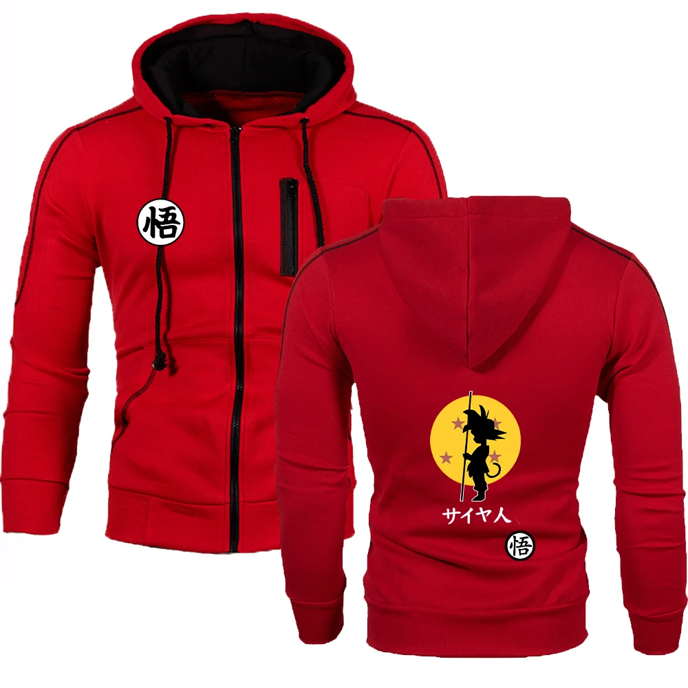 

Men's Printed Hoodie Jacket Sports Zip Colorblock Cardigan Slim Fit z goku Hooded Jacket Casual Fashion Long Sleeve Sweatshirt