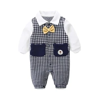 baby clothes newborn boys romper cotton plaid baby costume infant boys romper toddler jumpsuit with pockets 0 2y