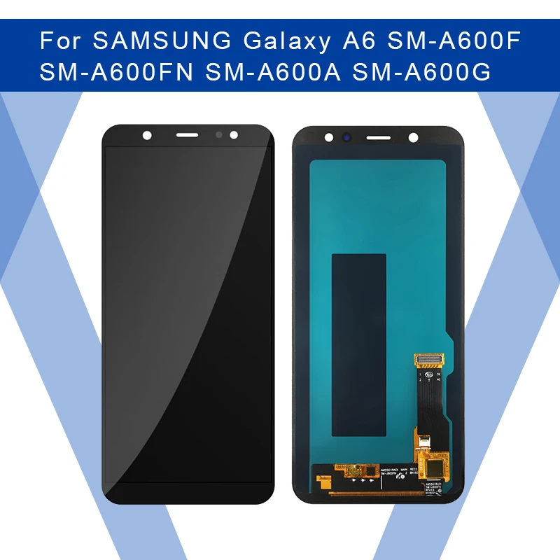 Цифровой преобразователь сенсорного ЖК-экрана Samsung Galaxy A6 2018 A600 компонент A600F A600FN |