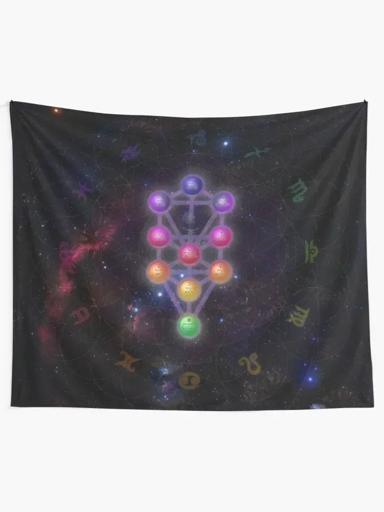 Каббала Древо жизни с астрологическим гобеленом Настенный декор Подвесное