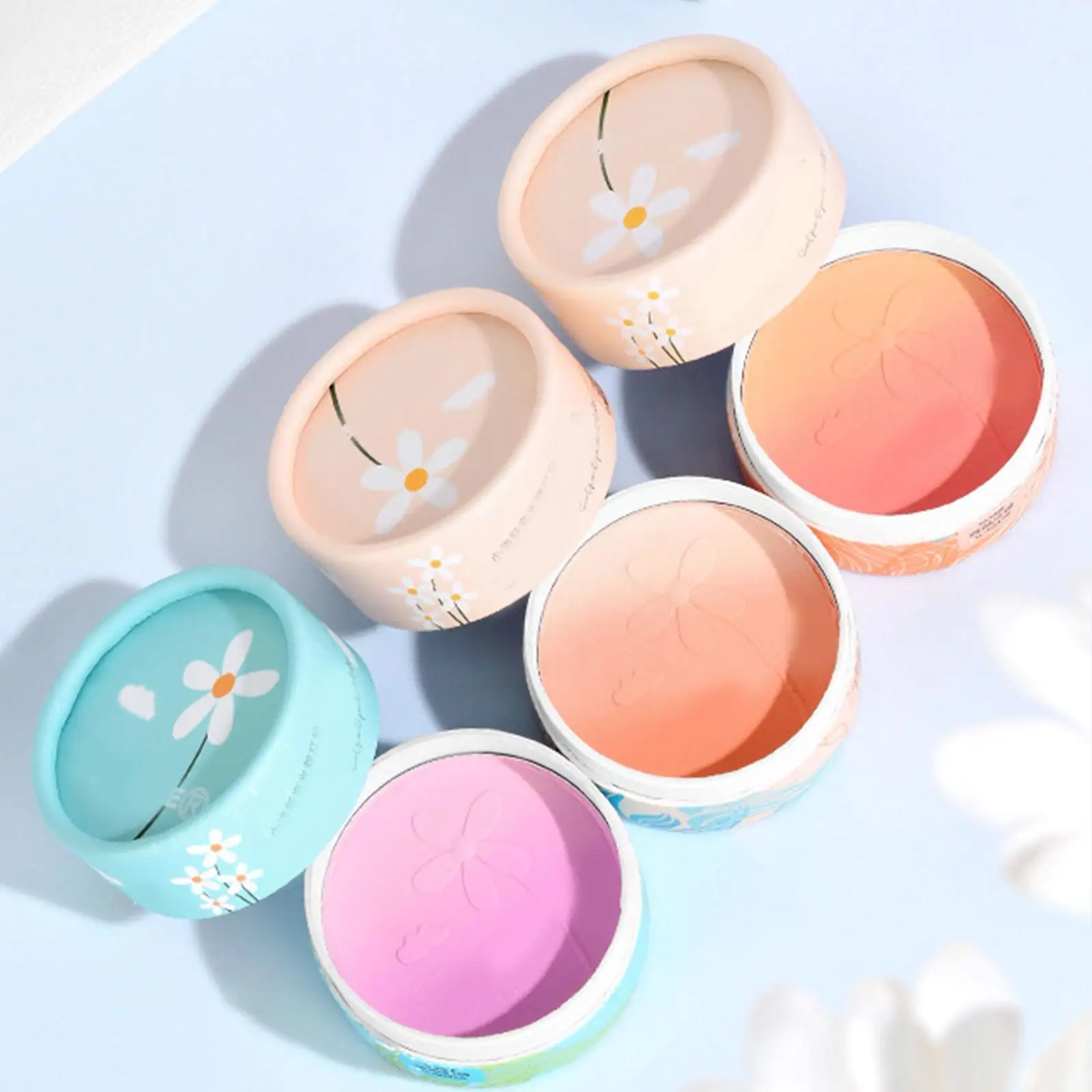 

Grapefruit Shimmer Blush Powder Palette Face High Gloss Brighten Highlight Puff Rouge Powder Makeup Cheek Orange With Gradi