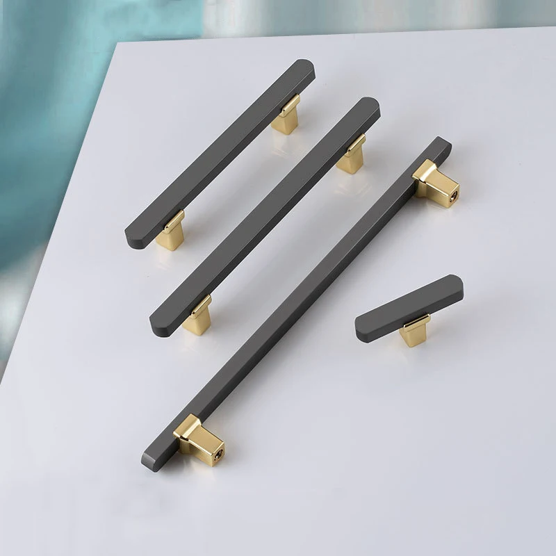 

Furniture Drawer Cabinet Handle Grey Gold Metal Zinc Kitchen Cupboard Wardrobe Dresser Nordic Door Pull Handle Knob