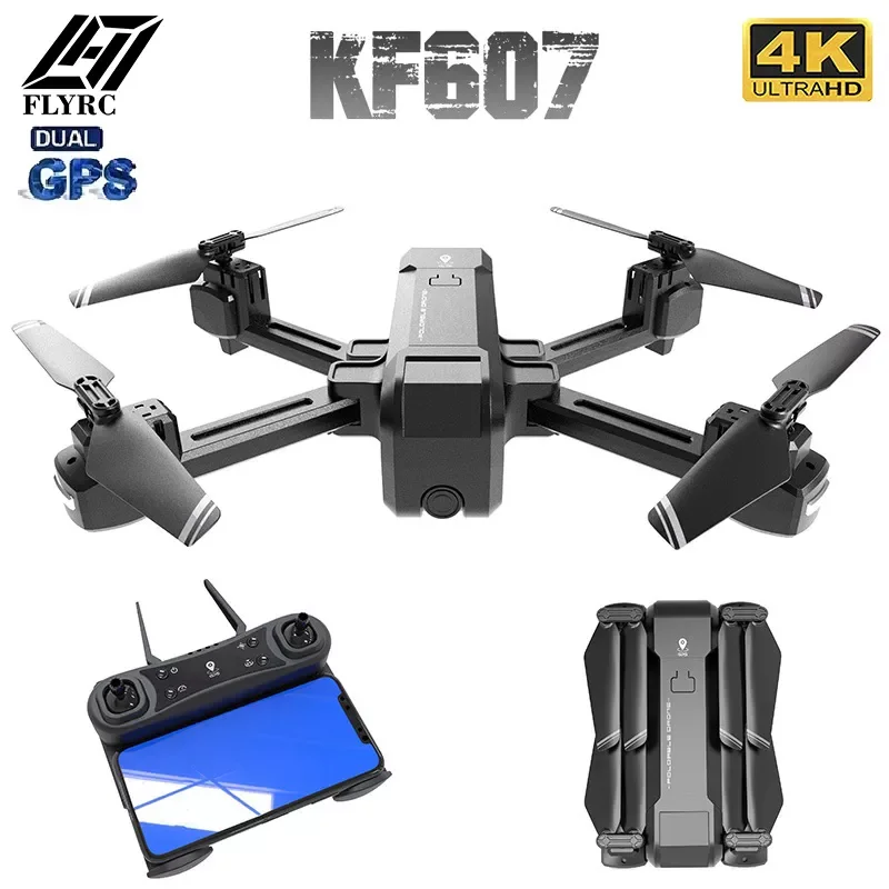 

Радиоуправляемый квадрокоптер KF607 с широкоугольной HD-камерой 1080P 4K 120 градусов со стандартным Wi-Fi FPV GPS позиционированием Радиоуправляемый с...